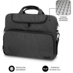 Subblim Maletín Ordenador Air Padding Laptop bag 15,6" Gris Oscuro