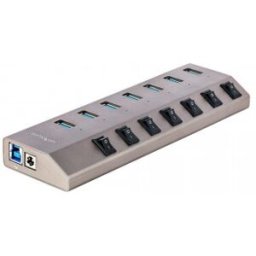 StarTech.com Hub USB-C Autoalimentado de 7 puertos con Interruptores Individuales - Concentrador USB