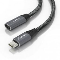 Aisens Cable USB 3.2 Gen2x2 Aluminio 20Gbps 8K@30Hz 5A 100W, Tipo USB-C/M-USB-C/H, Gris, 1.5 m