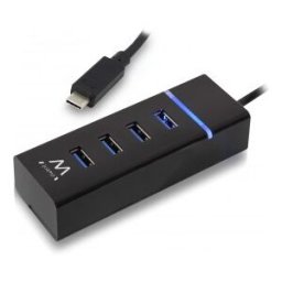Ewent EW1137 hub de interfaz USB 3.2 Gen 1 (3.1 Gen 1) Type-C 5000 Mbit/s Negro