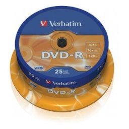Verbatim - 25 x DVD-R 4.7 GB 16x - plateado mate - eje - soportes de almacenamiento 43522