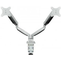 TooQ Soporte de Mesa Giratorio e Inclinable para 2 Pantallas (Monitor / TV Plasma / LCD / LED)