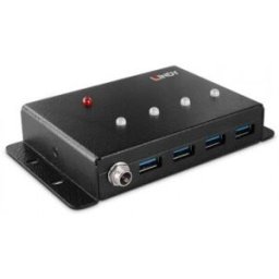 Lindy 43374 hub de interfaz USB 3.2 Gen 1 (3.1 Gen 1) Type-B 5000 Mbit/s Negro