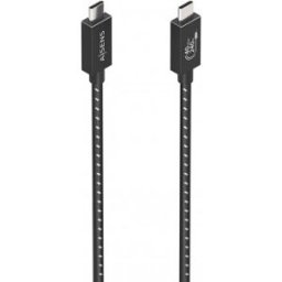 Aisens Cable USB4 Gen3x2 Aluminio 40Gbps 8K@60Hz 5A 48V 240W E-Mark, Tipo USB-C/M-USB-C/M, Negro, 0.