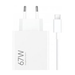 Cargador de Pared Xiaomi 67W HyperCharge Combo (Type-A) - 1xUSB + Cable USB Tipo-C - 67W