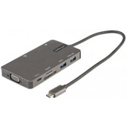 StarTech.com Adaptador Multipuertos USB C - Docking Station de Viajes HDMI 4K 30Hz o VGA - Hub Ladró