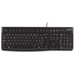 Logitech K120, Estándar, Alámbrico, USB, AZERTY, Negro (Teclado Frances)