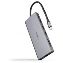 Nanocable Hub USB-C 12 en 1, Conversor USB-C 3.1 a 3xUSB-A 3.2 + USB-C 3.2 + USB-C PD + 2xHDMI 4K@60
