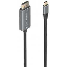 Aisens Cable Conversor Aluminio Bidireccional USB-C A DisplayPort 8K@60Hz, USB-C/M-DP/M, Negro, 1.8m