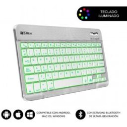 Teclado Compacto Inalámbrico por Bluetooth Subblim Smart Backlit - Plata