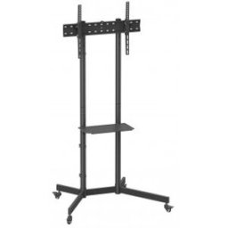 Aisens Soporte De Suelo Eco Con Rueda, Bandeja Para DVD Para Monitor/TV 45kg De 37-70, Negro