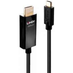 Lindy 43292 adaptador de cable de vídeo 2 m USB Tipo C HDMI tipo A (Estándar) Negro