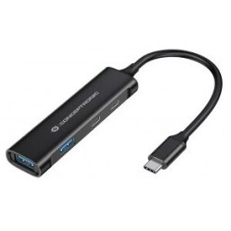 Conceptronic HUBBIES12B hub de interfaz USB 3.2 Gen 1 (3.1 Gen 1) Type-C 5000 Mbit/s Negro