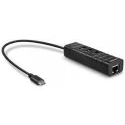Lindy 43249 hub de interfaz USB 3.2 Gen 1 (3.1 Gen 1) Type-C 5000 Mbit/s Negro
