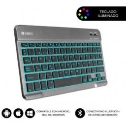 Teclado Compacto Inalámbrico por Bluetooth Subblim Smart Backlit - Gris