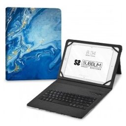 Subblim Funda con Teclado Keytab Pro BT Trendy Marmol Azul