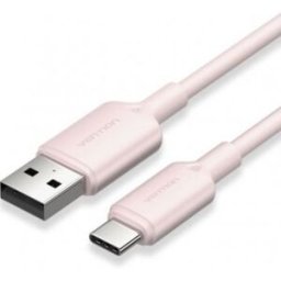 Cable USB 2.0 Tipo-C Vention CTQPH - USB Tipo-C Macho - USB Macho - Hasta 60W - 480Mbps - 2m - Rosa