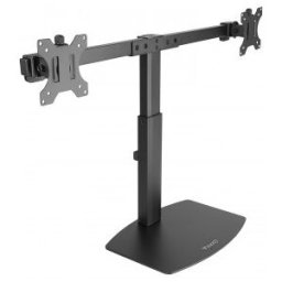 TooQ Soporte de mesa para 2 pantallas (monitor / plasma / LCD / LED) 17"-27", Independiente, 6 kg, 4