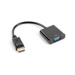 Lanberg ADAPTADOR DISPLAYPORT A VGA AD-0002-BK - RESOLUCIÓN HASTA 1080P 60HZ - CABLE 20 CM - NEGRO