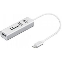 Nilox NX090301141, USB 3.0 (3.1 Gen 1) Type-C, USB 2.0, MicroSD (TransFlash), SD, Plata, Windows 10,