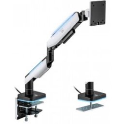 Ewent Brazo de soporte robusto para monitor individual de escritorio para monitor plano/curvo/ultraancho d