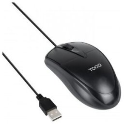 TooQ Ratón óptico con cable USB Negro