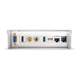 Nanocable Caja de conexiones multimedia de pared VGA+HDMI+JACK3.5+RCA+2xUSB+2xRJ45, Blanco