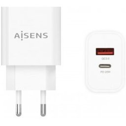 Cargador de pared Aisens 20W - 1xUSB Tipo-C - 1xUSB