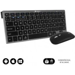 Teclado y Ratón Inalámbrico Subblim OCO020 Combo Multidispositivo Compacto - Gris