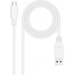 Nanocable Cable USB 3.1, Gen2 10 Gbps 3A, tipo USB-C/M-A/M, Blanco, 1.5 m
