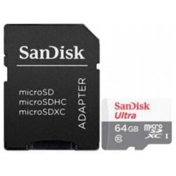 Tarjeta de Memoria SanDisk Ultra 64GB microSD XC con Adaptador/ Clase 10/ 100MB/s