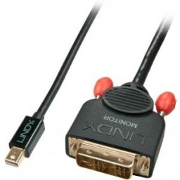 Lindy 41952 adaptador de cable de vídeo 2 m Mini Displayport DVI-D Negro
