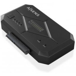 Aisens Estación de Docking SATA 2.5/3.5, M.2 NVMe a USB 3.0/3.1 Gen1, Clone, Negro