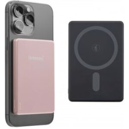 Intenso MW5000 Batería Externa Magnética 5000 mAh – Compatible con MagSafe, Carga Inalámbrica 15W, U