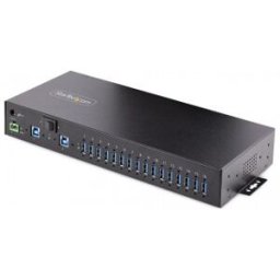 StarTech.com Hub Ladrón USB 3.0 5Gb de 16 Puertos Industrial - Metal - Montaje en Rack/Superficie/DI