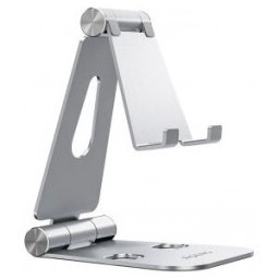 Aisens Soporte De Sobremesa Tamaño XL Ajustable (2 Pivotes) Para Movil / Tablet, Plata