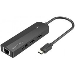 Vention Docking USB Tipo-C 3xUSB 1xRJ45 1x Micro B PD Negro