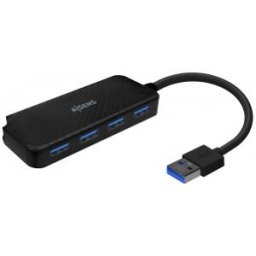 Aisens Hub USB 3.0, Tipo A/M-4x Tipo A/H, Negro, 15cm