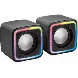 Altavoces Gaming RGB Compactos Mars Gaming MSCUBE, Procesador Sonido DSP 8W - Negro