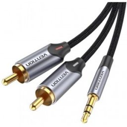 Vention Cable Estéreo BCNBI - Jack 3.5 Macho - 2x RCA Macho - 3m - Gris