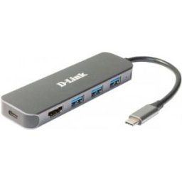 D-Link DUB-2333 base para portátil y replicador de puertos Alámbrico USB Tipo C Gris