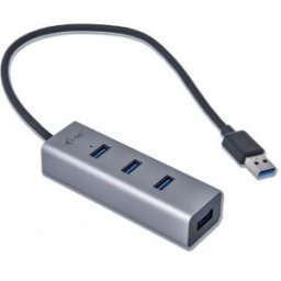 i-tec Metal USB 3.0 HUB Metal con 4 puertos sin adaptador de corriente, USB 3.0 (3.1 Gen 1) Type-A,
