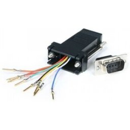 StarTech.com Adaptador Conversor Modular Serie de DB9 a RJ45 - Macho a Hembra, DB9, RJ45, Negro