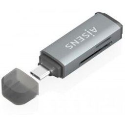 Aisens Lector De Tarjetas SD, Micro SD, MMC, Rs-MMC, MMC Micro, USB-C, Gris
