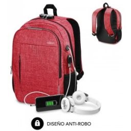 Subblim Mochila para Portátil Urban Lock Backpack 16" Red