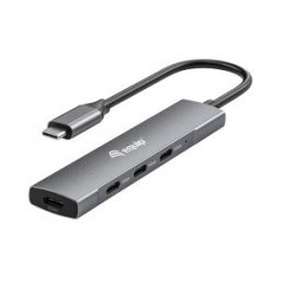 Equip 128963 hub de interfaz USB 3.2 Gen 1 (3.1 Gen 1) Type-C 5000 Mbit/s Negro, Plata