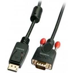 Lindy 41942 adaptador de cable de vídeo 2 m DisplayPort VGA Negro