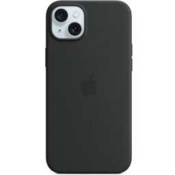 Funda Microfibra, Silicona Negro para Apple iPhone 15 Plus