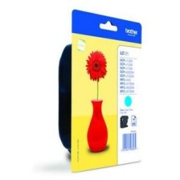 Brother LC121C - Cartucho de impresión - 1 x cián - 300 páginas - blíster - para DCP J132W, J152W, J