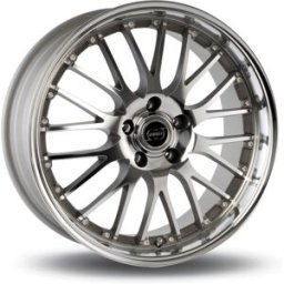 Llanta De Aluminio Infiny Phoenix 9.5x19 5x112 Et45 Frontal Y Borde Pulidos Plateados